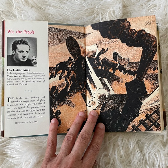 We, the People. Leo Huberman 1947 edition. Illustrations by Thomas Hart Benton. - Picture 2 of 5